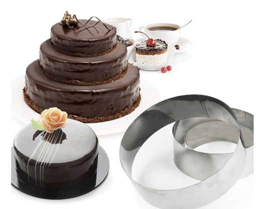 Expresso Stainless Steel 3 Sizes Round Shape Molding Plating Forming Cake Mousse Rings, Set of 3 - Image 2